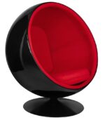 Fotel BALL BLACK czerwony - włókno        szklane, metal