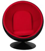 Fotel BALL BLACK czerwony - włókno        szklane, metal - obrazek 4