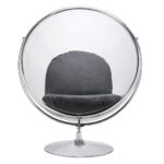 Fotel BUBBLE STAND 2 poduszka szara - akryl, chrom, wełna - obrazek 3