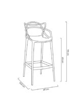 Krzesło barowe HILO PREMIUM 65 cm czarne - obrazek 2