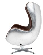 Fotel EGG AVIATOR PU brązowy - ekoskóra,  metal - obrazek 2