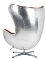 Fotel EGG AVIATOR PU brązowy - ekoskóra,  metal - obrazek 3