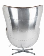 Fotel EGG AVIATOR PU brązowy - ekoskóra,  metal - obrazek 4