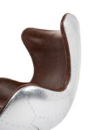 Fotel EGG AVIATOR PU brązowy - ekoskóra,  metal - obrazek 8