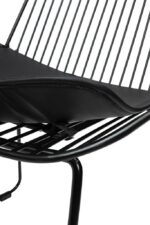 Krzesło barowe MILES czarne 66 cm - metal, ekoskóra - obrazek 9
