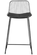 Krzesło barowe MILES czarne 66 cm - metal, ekoskóra - obrazek 4