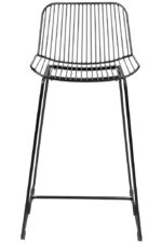 Krzesło barowe MILES czarne 66 cm - metal, ekoskóra - obrazek 5