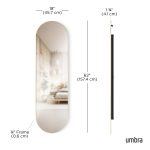 UMBRA lustro ścienne HUBBA 62 x 18 cm     mosiądz - obrazek 5