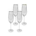 KARE komplet 4 kieliszków do szampana     DIAMOND RIM 360 ml