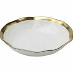 KARE komplet 4 talerzy głębokich BELL 20  cm biało-złoty - obrazek 2