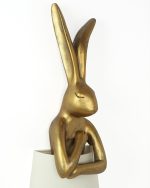 KARE lampa podłogowa RABBIT 150 cm biała  / złota - obrazek 2