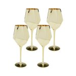 KARE komplet 4 kieliszków do wina         DIAMOND 660 ml złoty