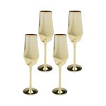 KARE komplet 4 kieliszków do szampana     DIAMOND 365 ml złoty