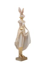 Figurka dekoracyjna SHP RABBIT beżowa /   złota - obrazek 2