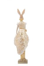 Figurka dekoracyjna SHP RABBIT beżowa /   złota - obrazek 3
