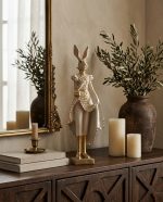Figurka dekoracyjna SHP RABBIT beżowa /   złota - obrazek 4