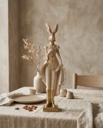 Figurka dekoracyjna SHP RABBIT beżowa /   złota - obrazek 5
