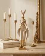Figurka dekoracyjna SHP RABBIT beżowa /   złota - obrazek 7