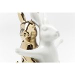 KARE figurka dekoracyjna HUGGING RABBITS biało-złota - obrazek 3