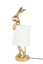 KARE lampa stołowa RABBIT 68 cm  złota / biała - obrazek 2