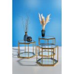KARE stolik COMB GOLD 55 złoty - obrazek 6