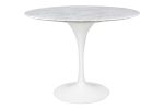 Stół TULIP MARBLE 100 CARRARA biały -     marmur, metal