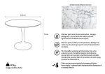 Stół TULIP MARBLE 100 CARRARA biały -     marmur, metal - obrazek 4