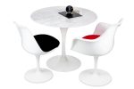 Stół TULIP MARBLE 90 CARRARA biały -      marmur, metal - obrazek 5