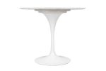 Stół TULIP MARBLE 90 CARRARA biały -      marmur, metal - obrazek 2
