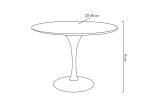Stół TULIP PREMIUM 100 biały  - MDF, metal - obrazek 7