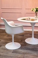 Stół TULIP PREMIUM 100 biały  - MDF, metal - obrazek 6