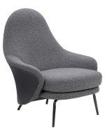 Fotel LOBBY TEDDY szary - stal, opal