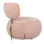 Fotel LOW TEDDY PINK różowy - stal - obrazek 2