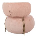 Fotel LOW TEDDY PINK różowy - stal - obrazek 3
