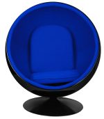 Fotel BALL BLACK niebieski - włókno       szklane, metal - obrazek 4