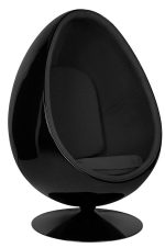 Fotel OVALIA BLACK czarny - włókno        szklane, metal