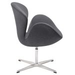 Fotel SWAN WOOL PREMIUM szary - wełna, podstawa stal - obrazek 2