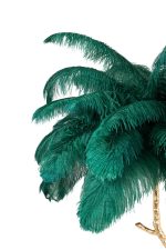 Lampa podłogowa TIFFANY 175 zielona  mosiądz / naturalne pióra - obrazek 2