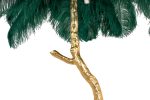 Lampa podłogowa TIFFANY 175 zielona  mosiądz / naturalne pióra - obrazek 4