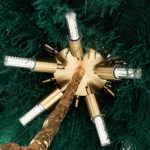 Lampa podłogowa TIFFANY 175 zielona  mosiądz / naturalne pióra - obrazek 6