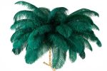 Lampa podłogowa TIFFANY 175 zielona  mosiądz / naturalne pióra - obrazek 7