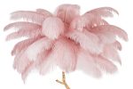 Lampa podłogowa TIFFANY 175 różowa mosiądz / naturalne pióra - obrazek 2