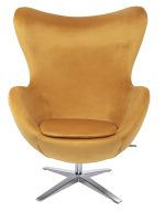 Fotel EGG SZEROKI VELVET musztardowy - obrazek 2