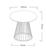 Stół GLAM WALNUT 110 - fornir orzechowy, chromowana podstawa - obrazek 6