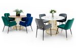 Stół GLAM MARBLE 110 - MDF, złota podstawa - obrazek 5