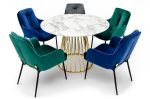 Stół GLAM MARBLE 110 - MDF, złota podstawa - obrazek 6