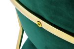 Krzesło barowe MARGO 65 ciemny zielony - welur, podstawa złota - obrazek 8