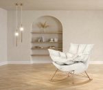 Fotel bujany SWING VELVET beżowy - obrazek 8