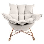 Fotel bujany SWING VELVET beżowy - obrazek 4