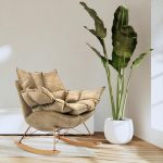Fotel bujany SWING VELVET khaki - obrazek 7